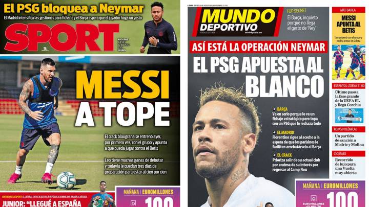 El pesimismo por Neymar llega a la prensa de Barcelona