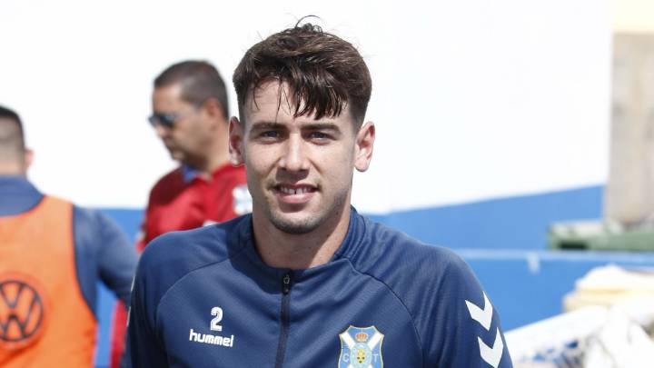 Luis Pérez durante un entrenamiento del Tenerife.