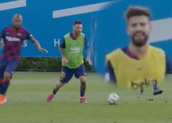 Piqué es el espejo de todos los culés: su cara al ver el doble roto de Messi a Vidal