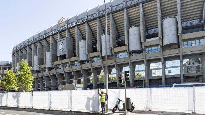 Obras del Estadio Santiago Bernabéu a 22 de agosto.