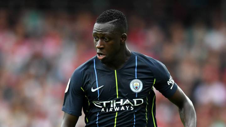 El lateral francés del Manchester City, Benjamin Mendy, durante un partido.