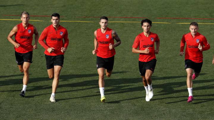 El Atlético se entrenó en Majadahonda y hubo concentración en la sesión de trabajo.