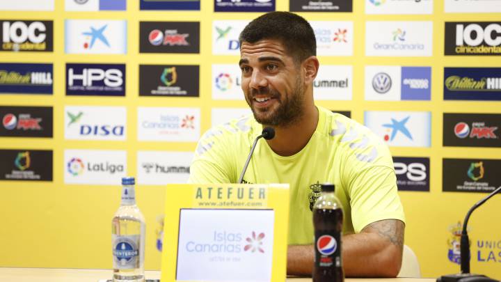 Aythami Artiles durante una rueda de prensa de esta pretemporada.