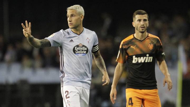 Hugo Mallo jugó unos minutos contra el Valencia