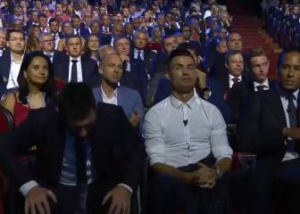 La cara de Cristiano por premio que Lionel Messi le arrebató