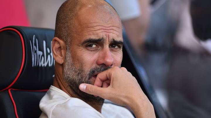 El técnico español del Manchester City, Pep Guardiola, durante un partido.