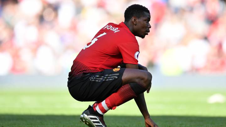Paul Pogba durante un partido del Manchester United de la temporada pasada.