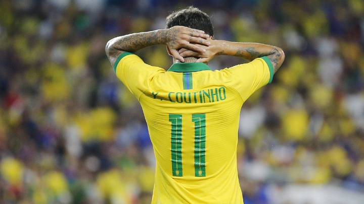 El futbolista del Bayern Munich, Philippe Coutinho, con Brasil.