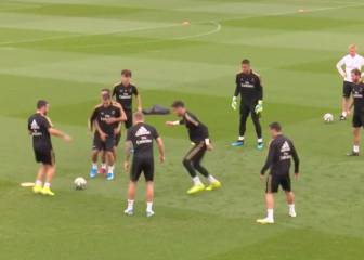 La curiosa manera de Lucas Vázquez de parar a Hazard