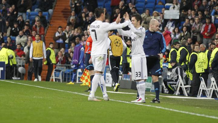 Sarabia debutó con el Real Madrid en Champions sustituyendo a Cristiano ante el Auxerre.