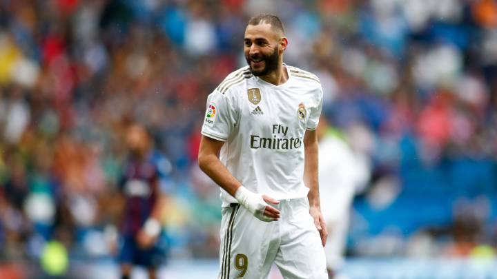 El delantero francés del Real Madrid, Karim Benzema, durante un partido.