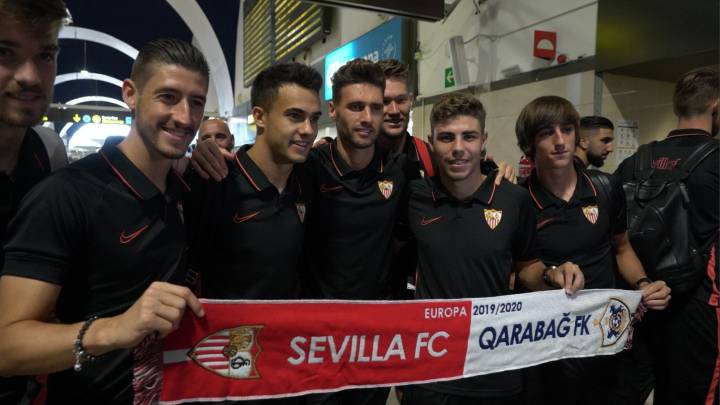 El Sevilla a su llegada a Qarabab