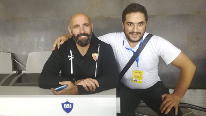 El director deportivo del Sevilla Ramón Rodríguez Verdejo Monchi recordó desde Bakú, antes de jugar con el Qarabag, su primer duelo europeo en el cargo.