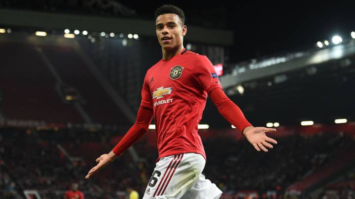 Mason Greenwood celebra su gol al Astana.
