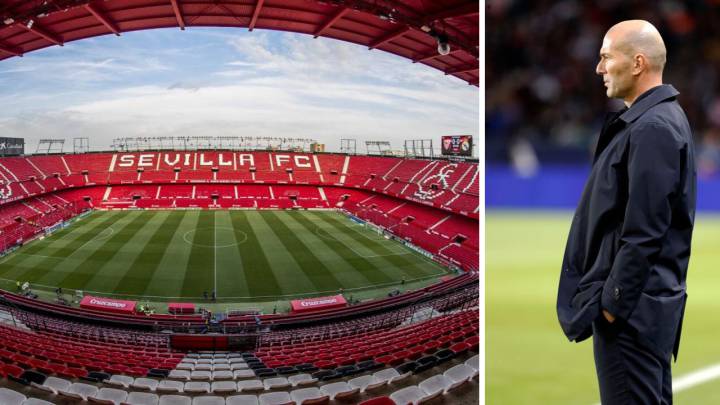 Estadio Ramón Sánchez Pizjuán y Zinedine Zidane.