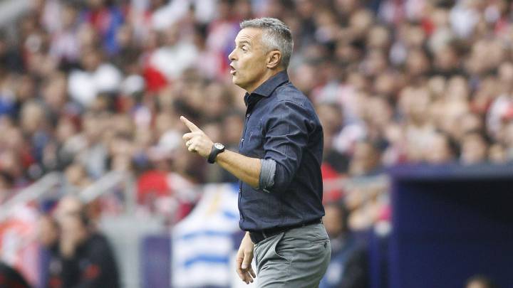 Escribá, durante el Atlético-Celta.