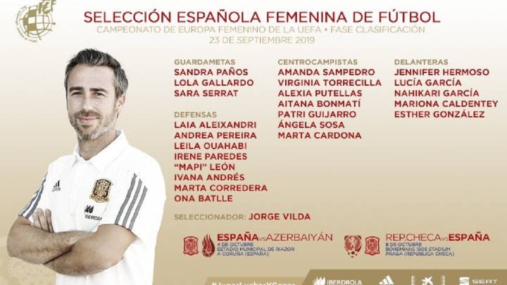 Ángela Sosa, Esther y Marta Cardona, novedades en la lista de Vilda