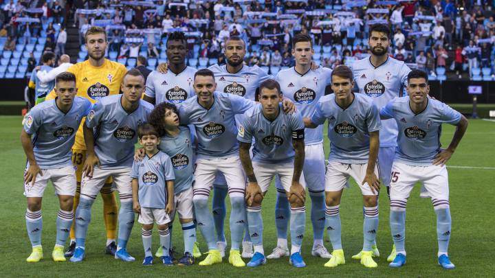 Formación inicial del Celta en el partido de la sexta jornada de LaLiga contra el Espanyol.