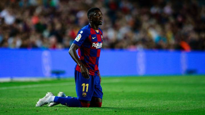 Ousmane Dembélé durante el Barcelona-Villarreal de Liga Santander.