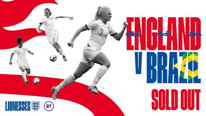 Éxito de Inglaterra: lleno ante Brasil y Wembley a reventar