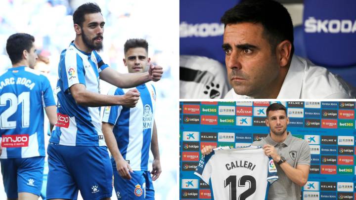 Borja Iglesias, David Gallego y Calleri.