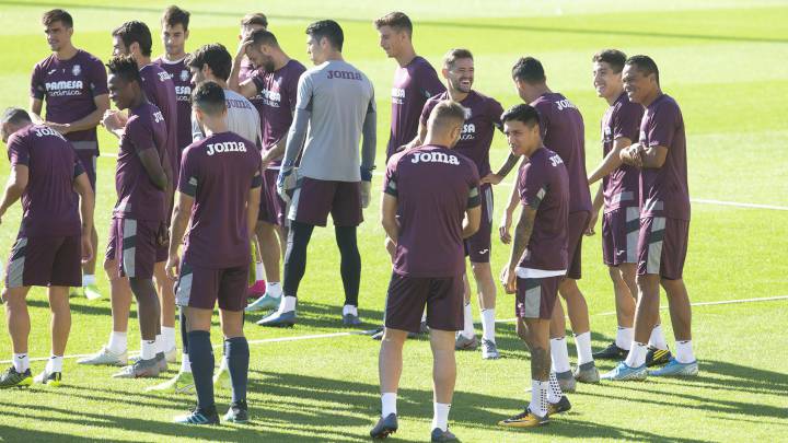 Entrenamiento del Villarreal cara al partido ante Osasuna.