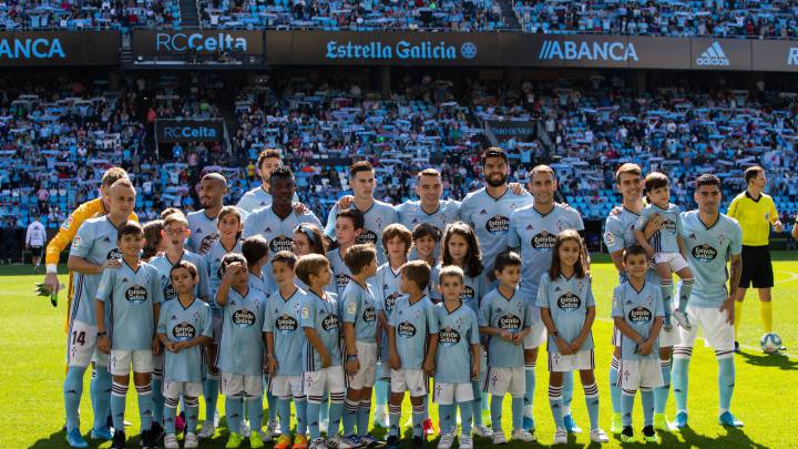 Formación inicial del Celta en el partido disputado por el conjunto vigués contra el Athletic en Balaídos.