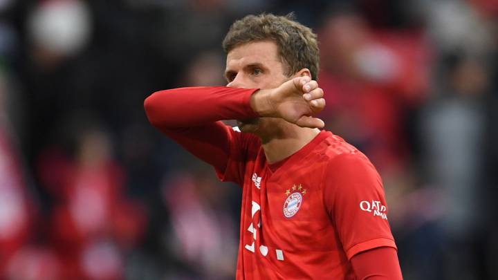 Thomas Müller durante el partido entre el Bayern y el Hoffenheim de la Bundesliga.