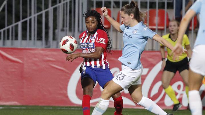 Ludmila y Mcmanus durante el partido de Champions entre Atleti y City en la pasada temporada.