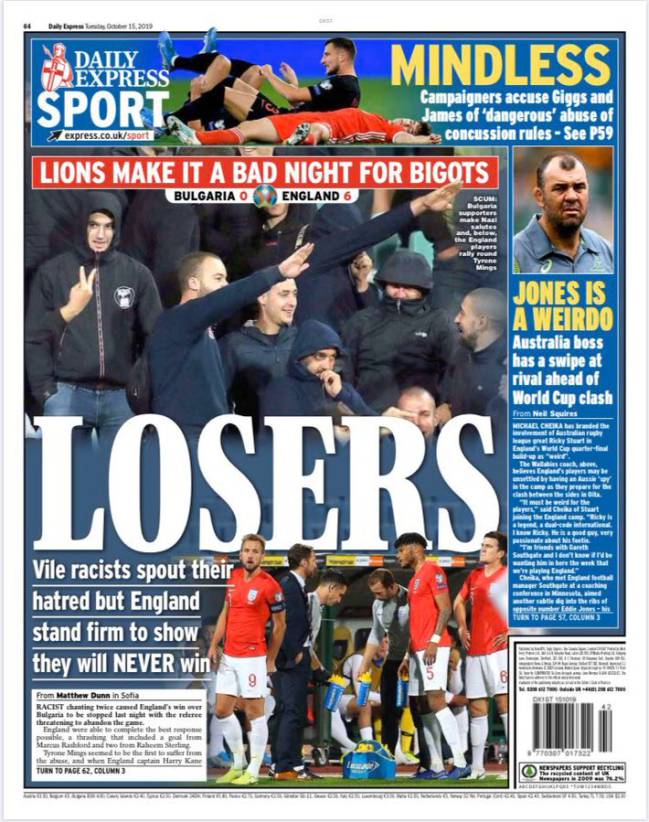 Portada del Daily Express de hoy, martes 15 de octubre.