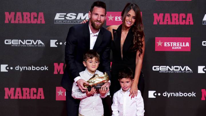 Leo Messi en el acto de entrega de la Bota de Oro