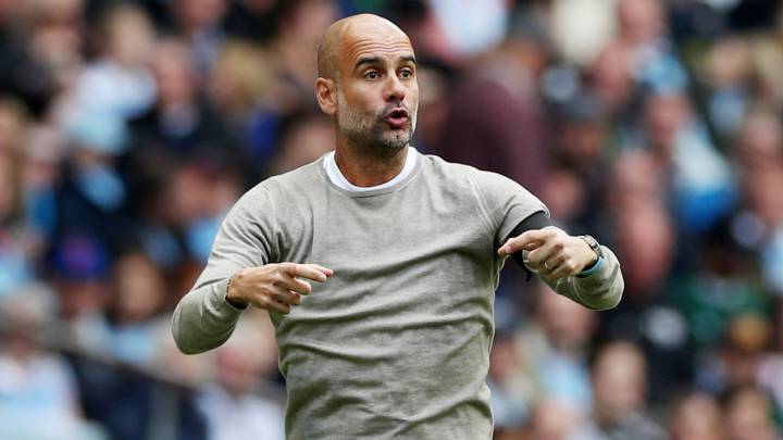 Guardiola en un partido con el Manchester City