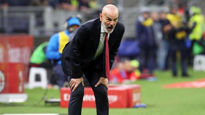 Stefano Pioli en su debut con el Milan.