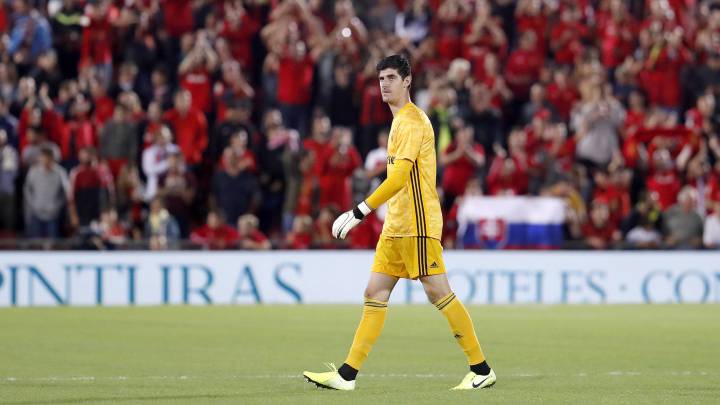 Thibaut Courtois, al término del encuentro que enfrentó al Mallorca y al Real Madrid.