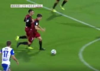 Victoria de grana y oro del Mirandés en La Romareda