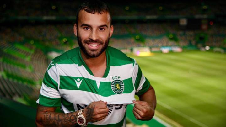Jesé, en su presentación como jugador del Sporting de Portugal.