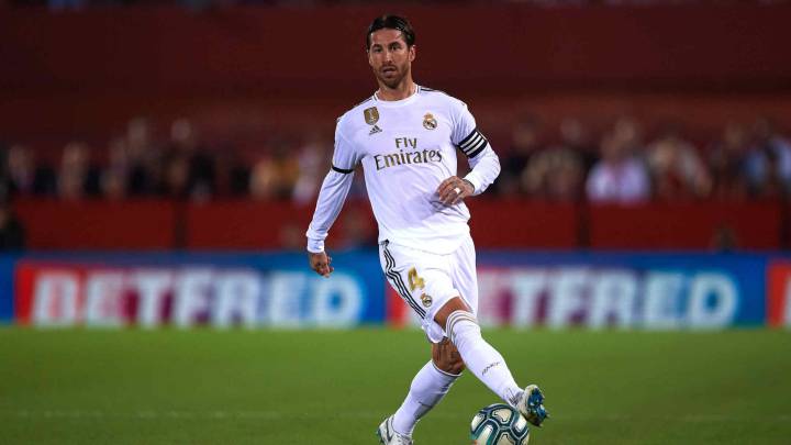 Sergio Ramos en el partido ante el Mallorca.