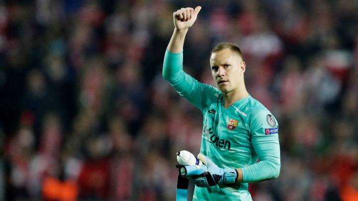 Ter Stegen fue uno de los grandes protagonistas en la victoria del Barcelona ante el Slavia de Praga.