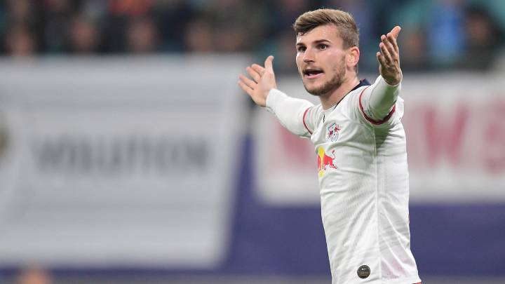 El delantero alemán del RB Leipzig, Timo Werner, durante un partido.
