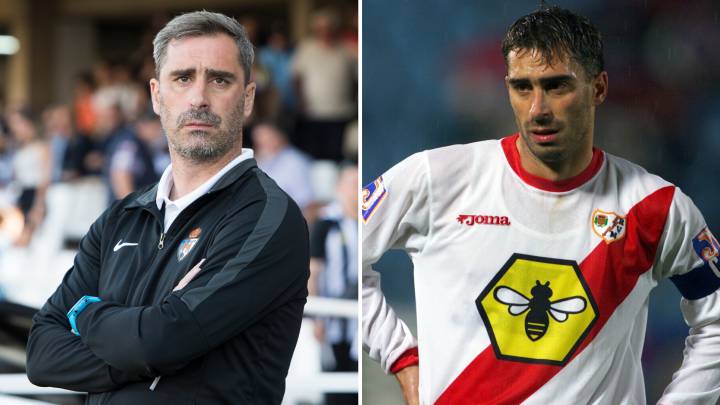 Bolo, como técnico de la Ponfe y como jugador del Rayo.