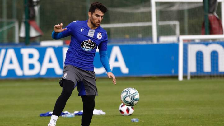 Somma, en el entrenamiento del Deportivo de la Coruña.