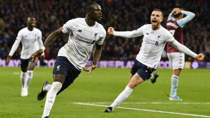 Mané celebra su gol.