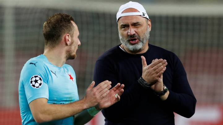 Trpisovsky, en el partido entre Barcelona y Slavia.