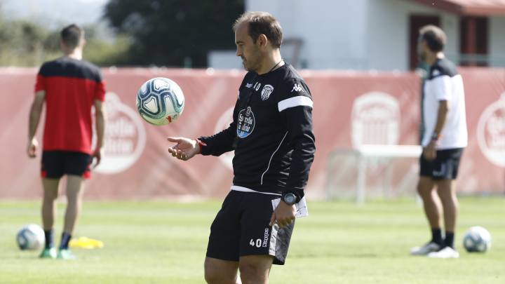 Eloy Jiménez, en un entrenamiento del Lugo.