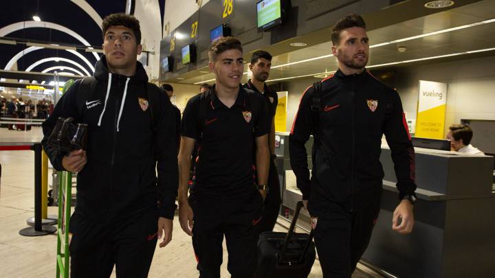 Alejandro Pozo, en el centro, durante el viaje a Luxemburgo.