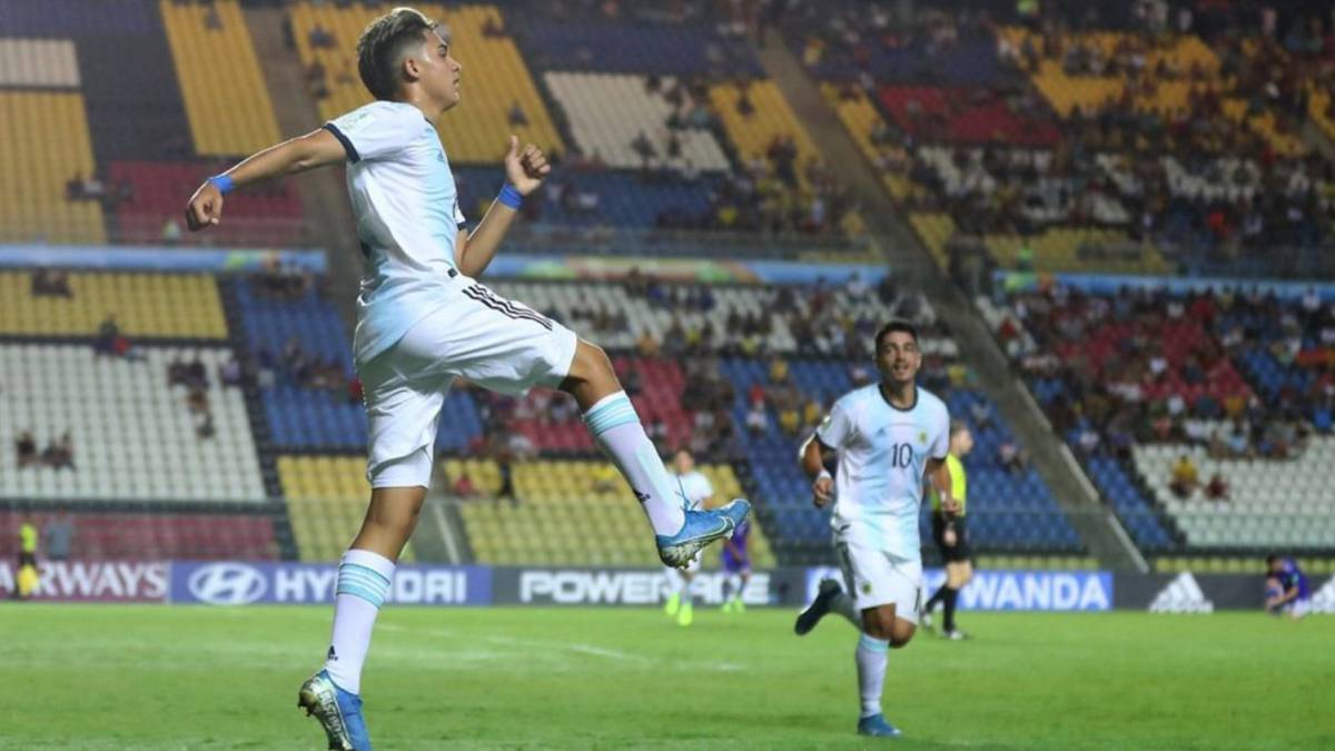Un jugador de Argentina celebra un gol