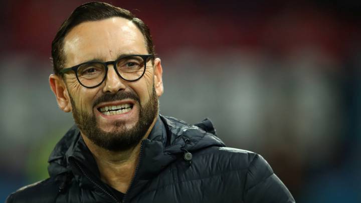José Bordalás, durante el partido de Europa League que el jueves disputó el Getafe en Basilea.