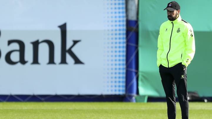 Pablo Machín, entrenador del Espanyol, en la víspera del partido contra el Atlético de Madrid.