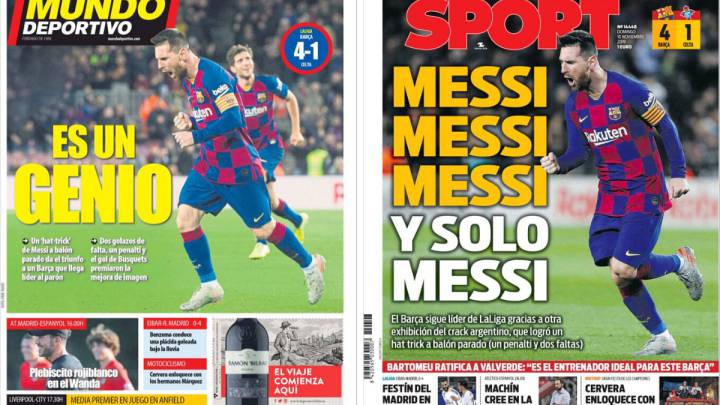 La prensa, rendida a los pies de Messi