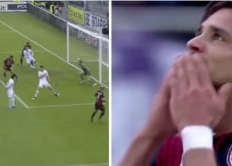 Gio Simeone marca un golazo de tacón y se le saltan las lágrimas al dedicárselo a Davide Astari